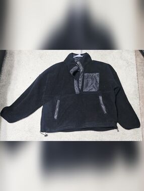 Womens Wilo The Label black sherpa quarter zip pullover size M